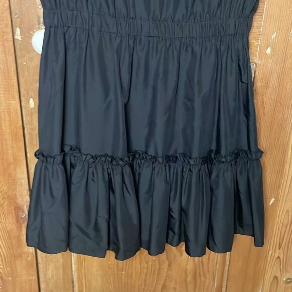 Alice + Olivia Garner Drop Shoulder Black Ruffle Mini Dress - Picture 6 of 9